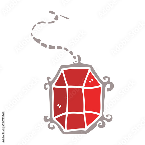 cartoon doodle ruby pendant