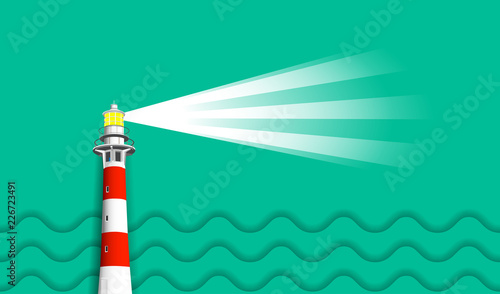 Sea background with lighthouse