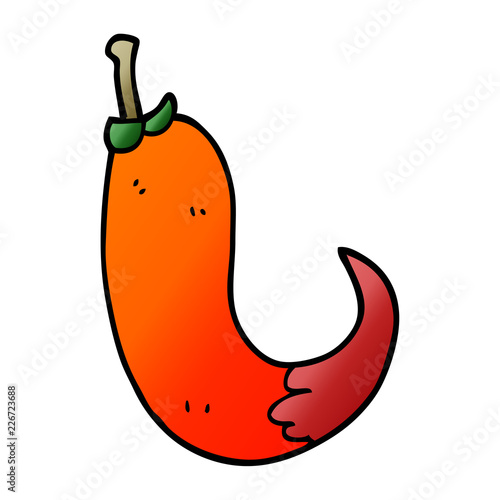 cartoon doodle red hot chilli pepper