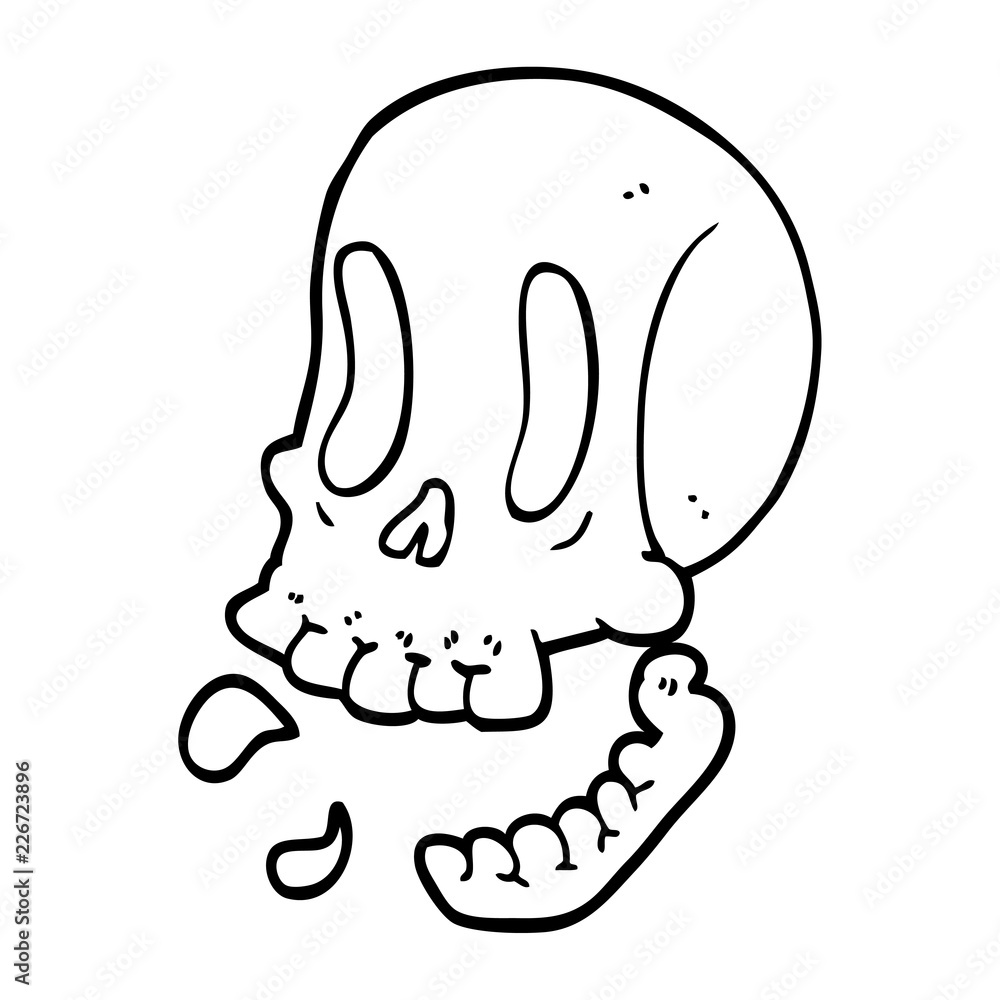 line drawing cartoon skull line drawing cartoon skull