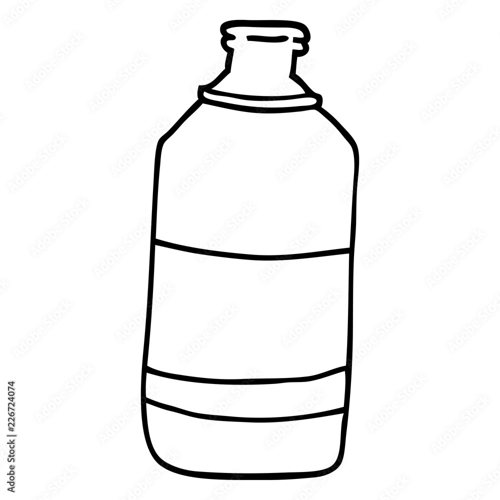 line drawing cartoon water bottle Stock Vector | Adobe Stock