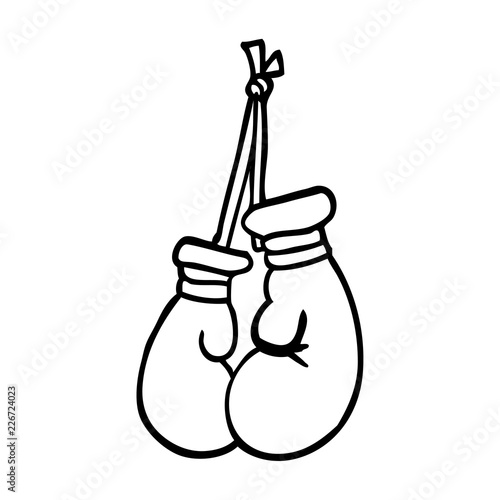 line drawing cartoon boxing gloves