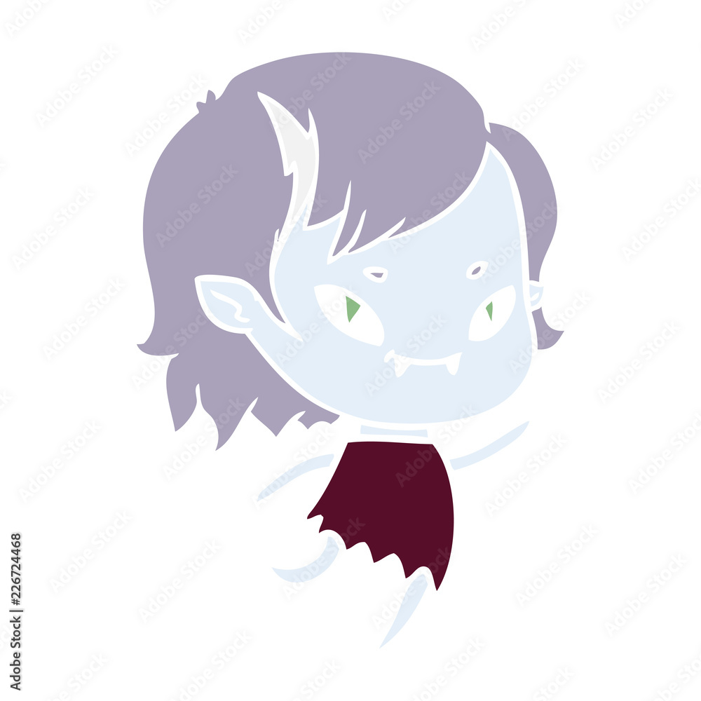 flat color style cartoon friendly vampire girl running flat color style cartoon friendly vampire girl running