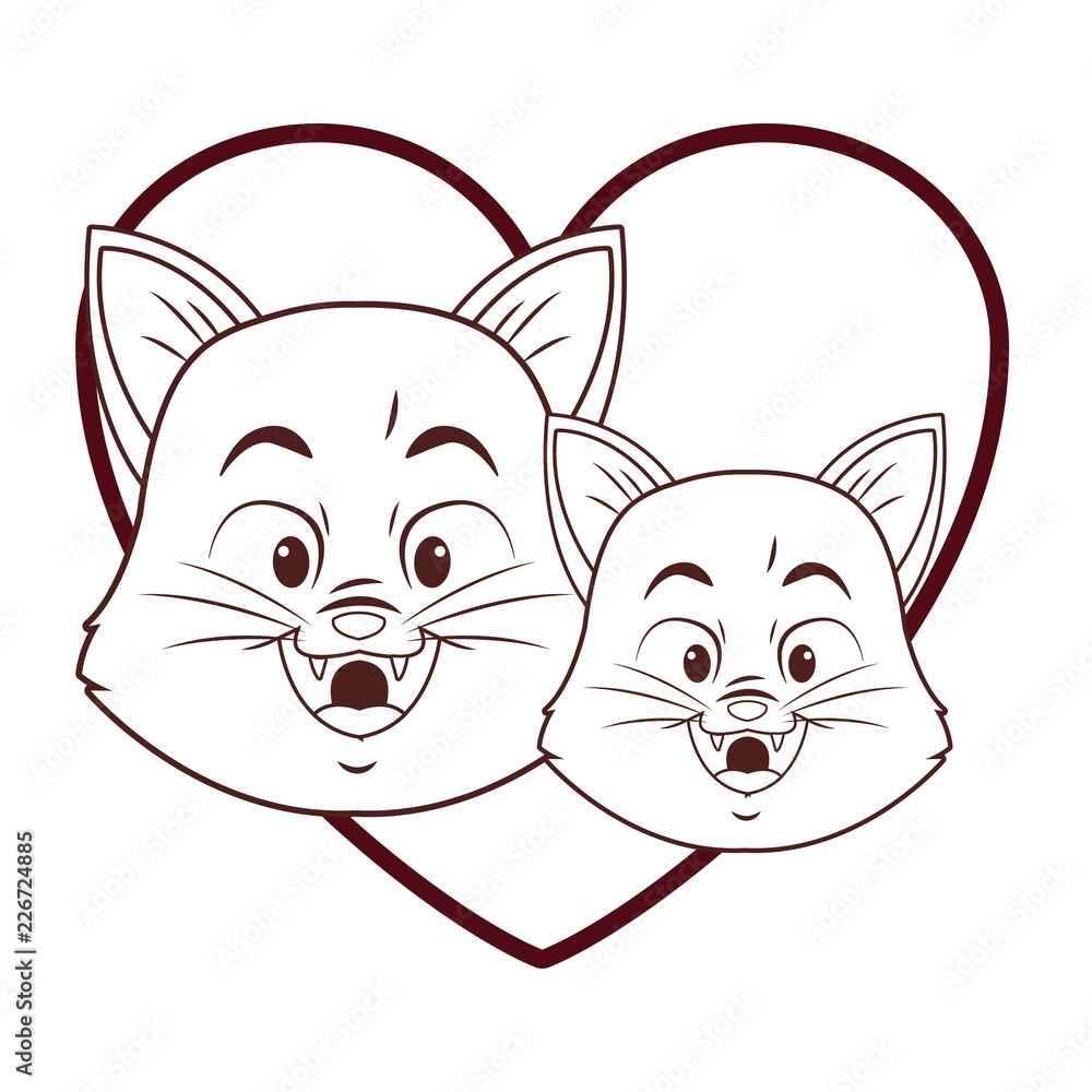 Fototapeta premium Cats cute cartoon