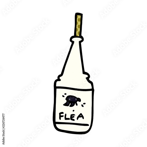 cartoon doodle flea treatment