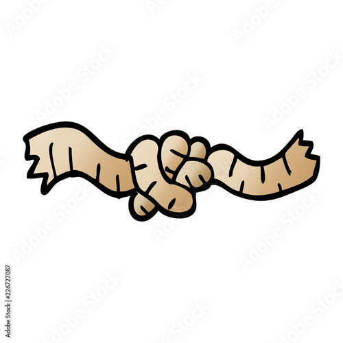 cartoon doodle tied rope