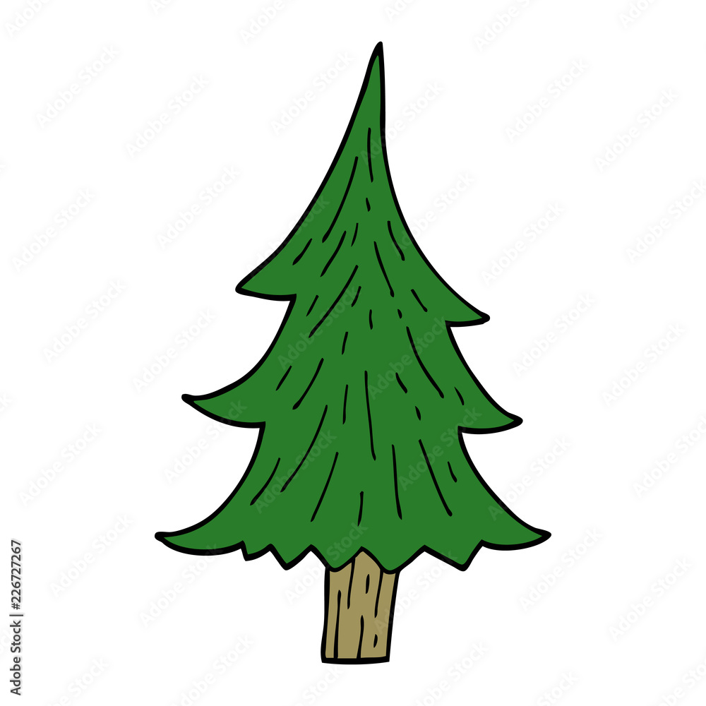 Obraz premium cartoon doodle pine trees