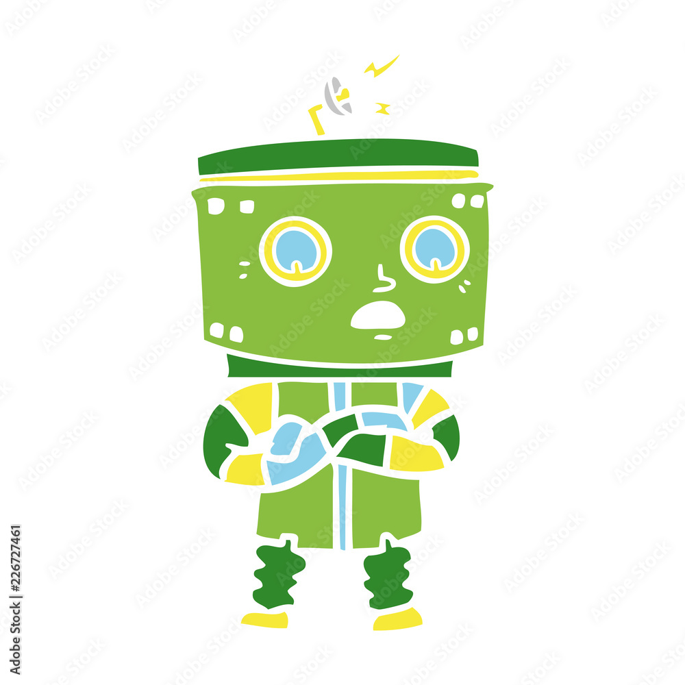 Naklejka premium flat color style cartoon robot