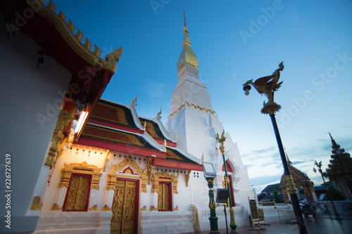 Wat Pratat Choeng Chum at Sakon Nakhon Province, Thailand.Landmark of thailand.Image is dark tone. © somchaip