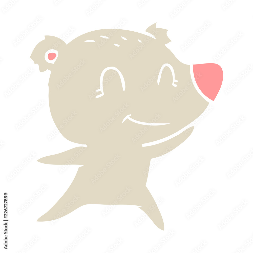 friendly bear flat color style cartoon friendly bear flat color style cartoon
