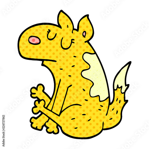 cartoon doodle dog sitting