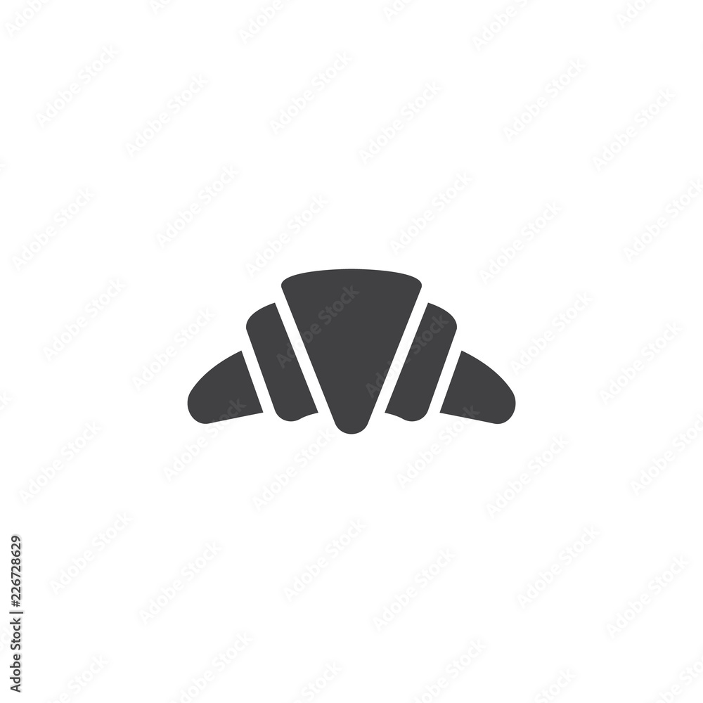 Croissant vector icon. filled flat sign for mobile concept and web design. Bakery food breakfast simple solid icon. Symbol, logo illustration. Pixel perfect vector graphics Croissant vector icon. filled flat sign for mobile concept and web design. Bakery food breakfast simple solid icon. Symbol, logo illustration. Pixel perfect vector graphics