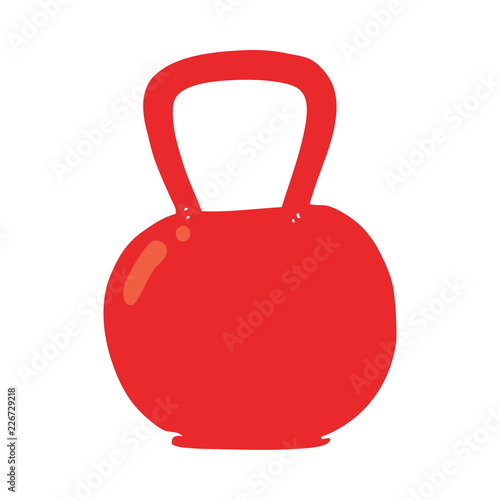 flat color illustration of a cartoon kettle bell