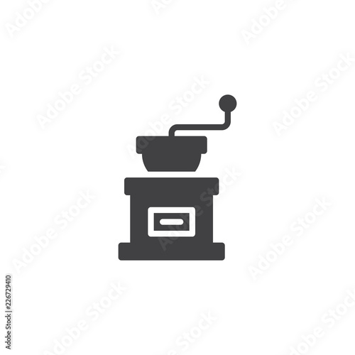 Coffee grinder vector icon. filled flat sign for mobile concept and web design. coffee grind maker simple solid icon. Symbol, logo illustration. Pixel perfect vector graphics photo