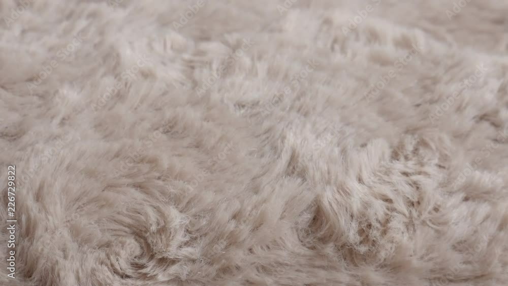 Details on faux fur fabrics surface 4K tilting footage Details on faux fur fabrics surface 4K tilting footage