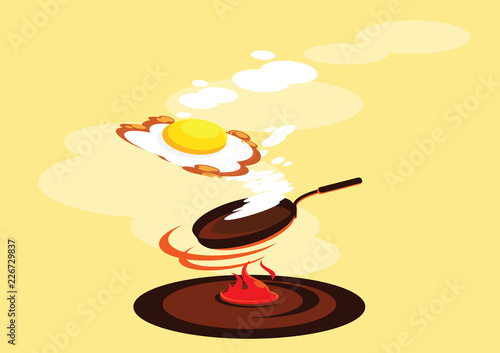 smoked fried egg fresh cook illustration