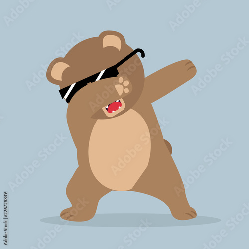 brown bear doing dabbing