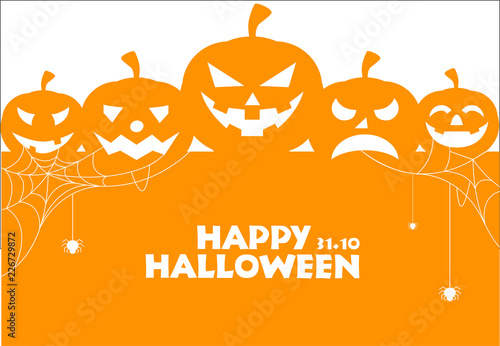 white orange happy halloween