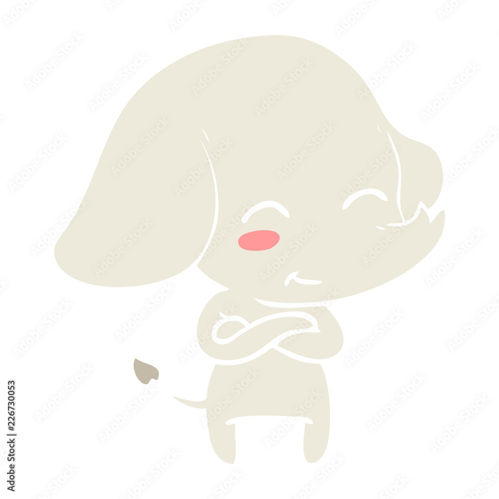cute flat color style cartoon elephant cute flat color style cartoon elephant