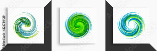 Abstract swirl design element. Spiral, rotation and swirling movement. Vector illustration with dynamic effect.