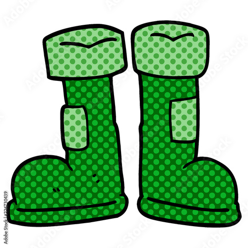 cartoon doodle wellington boot