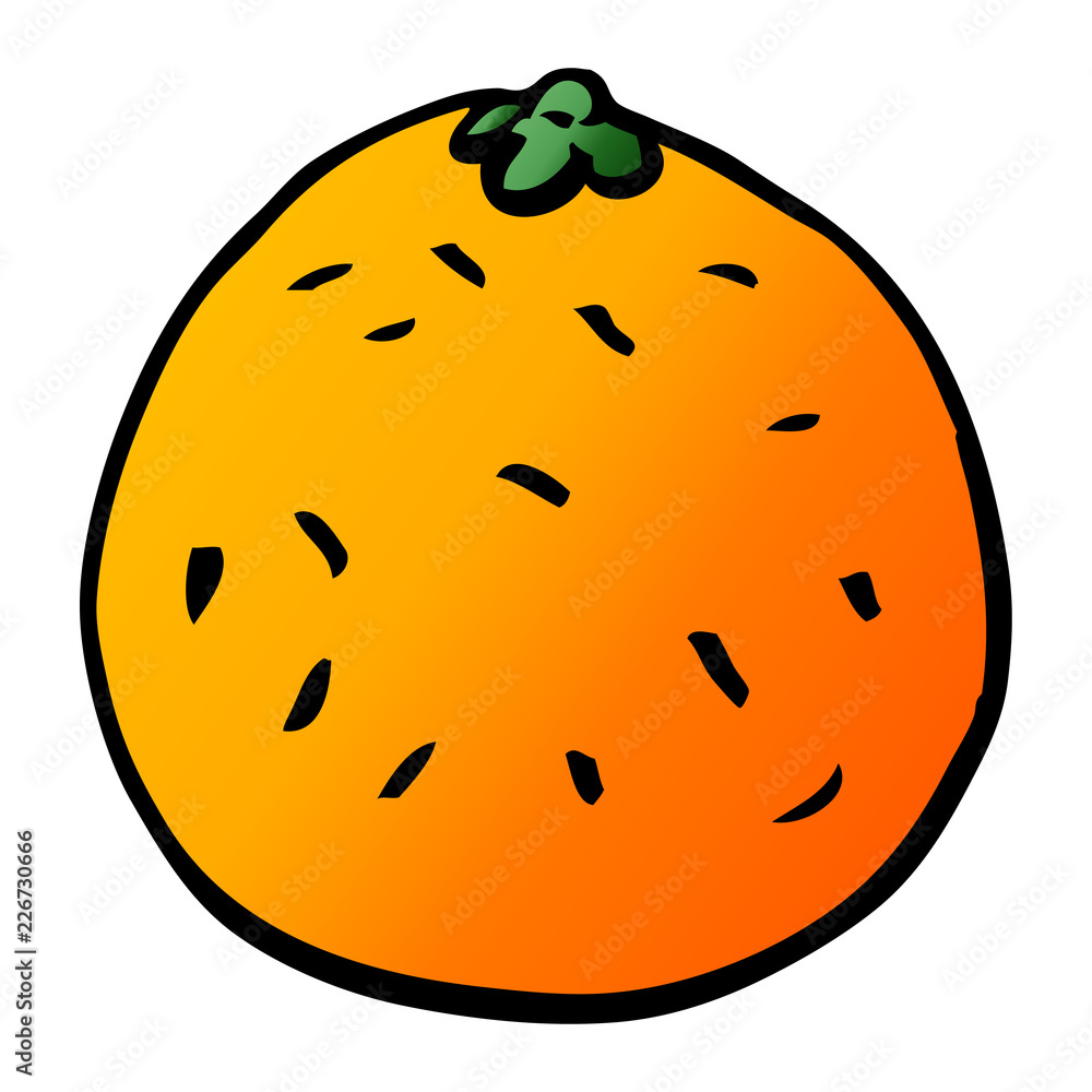 cartoon doodle citrus orange
