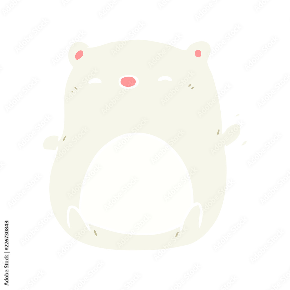 cute flat color style cartoon polar bear cute flat color style cartoon polar bear