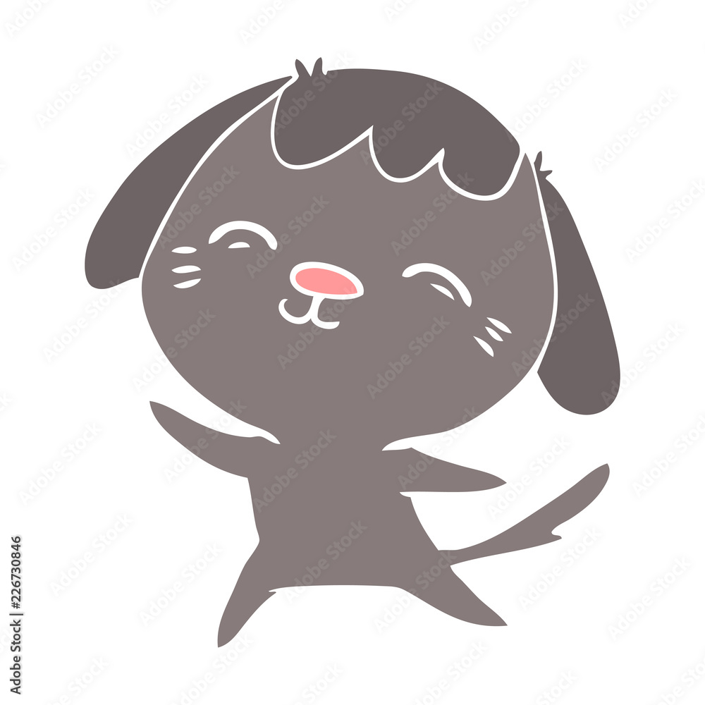 happy flat color style cartoon dog happy flat color style cartoon dog