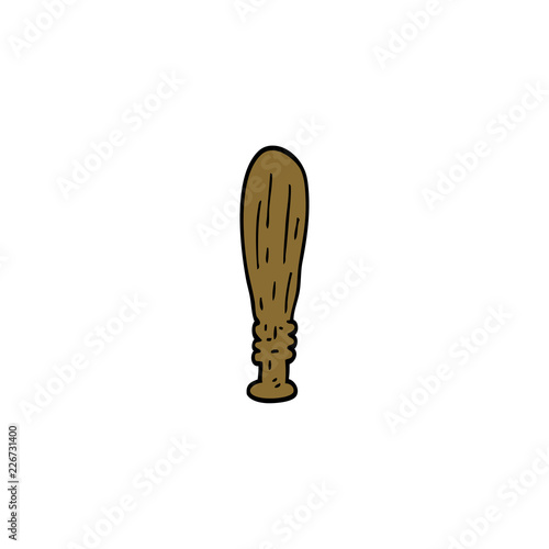 cartoon doodle wooden truncheon