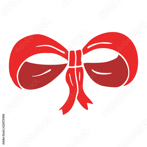 cartoon doodle tied bow