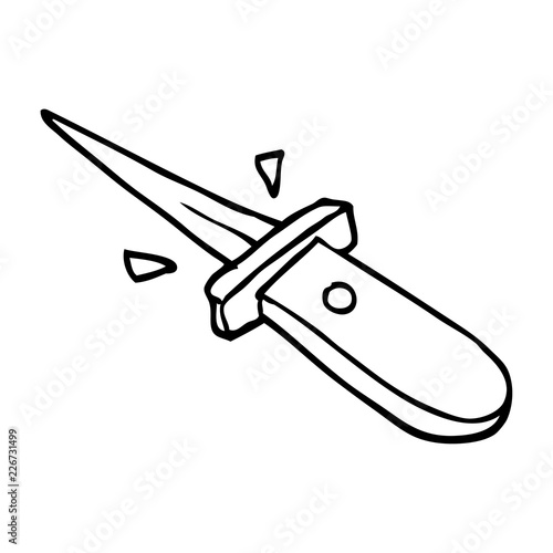 line drawing cartoon flick knife