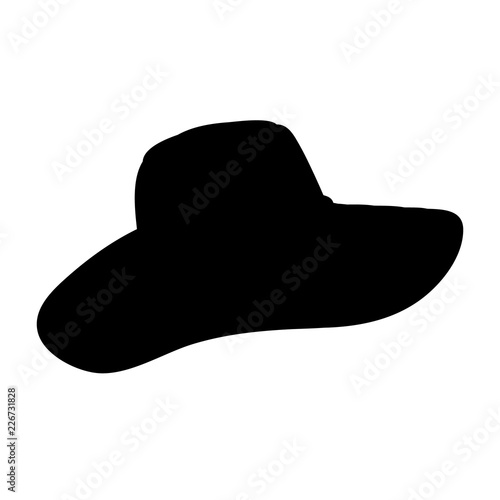 vector, on a white background, female hat silhouette