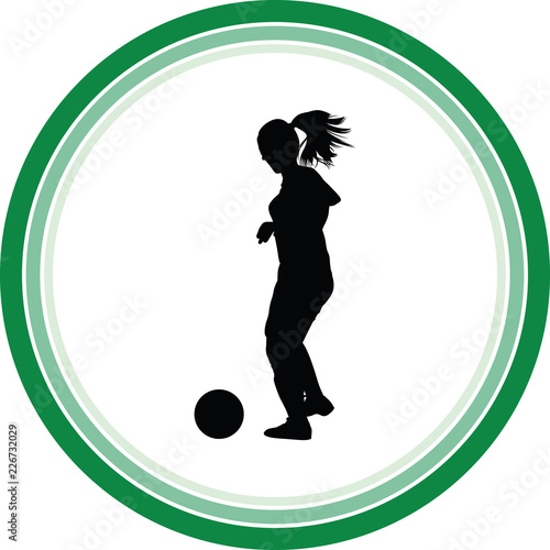 soccer women silhouette. girl play soccer