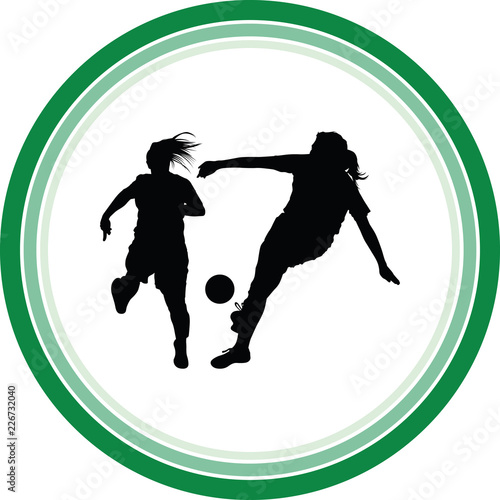 soccer women silhouette. girl play soccer