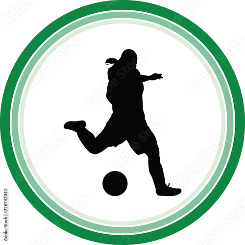 soccer women silhouette. girl play soccer
