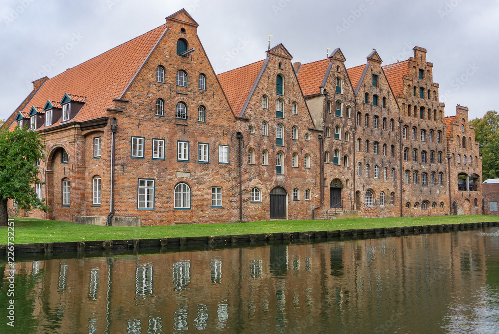 Group of historic salt warehouses in Lübeck, Germany Group of historic salt warehouses in Lübeck, Germany