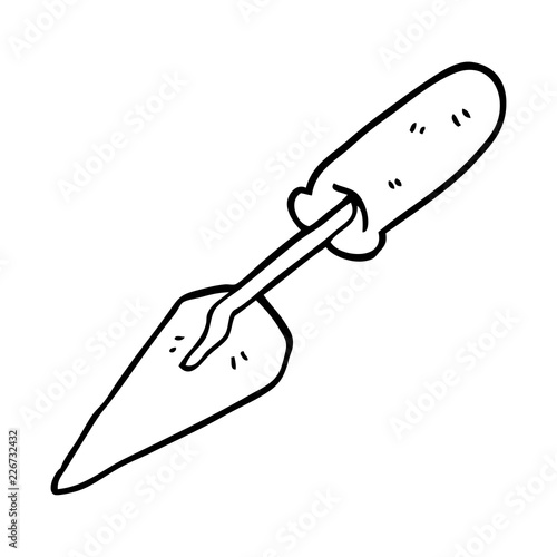line drawing cartoon trowel