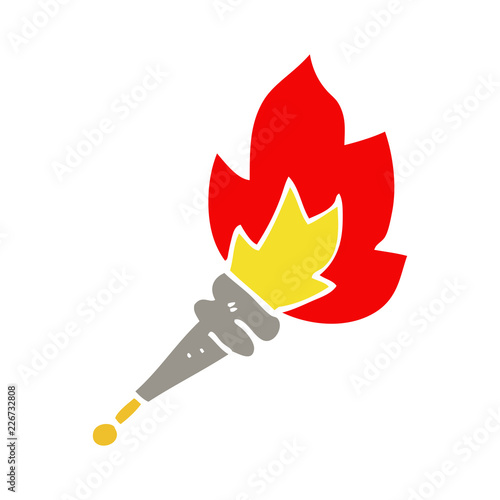 cartoon doodle flaming torch