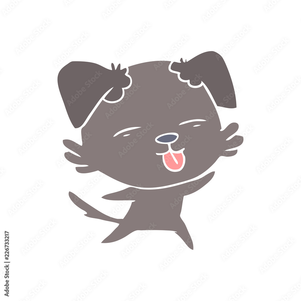 flat color style cartoon dog sticking out tongue flat color style cartoon dog sticking out tongue