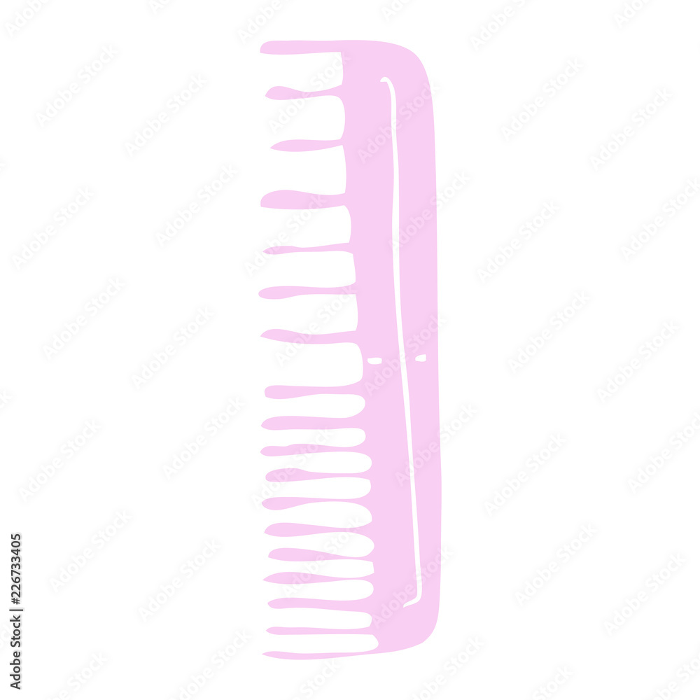 flat color illustration of a cartoon comb flat color illustration of a cartoon comb