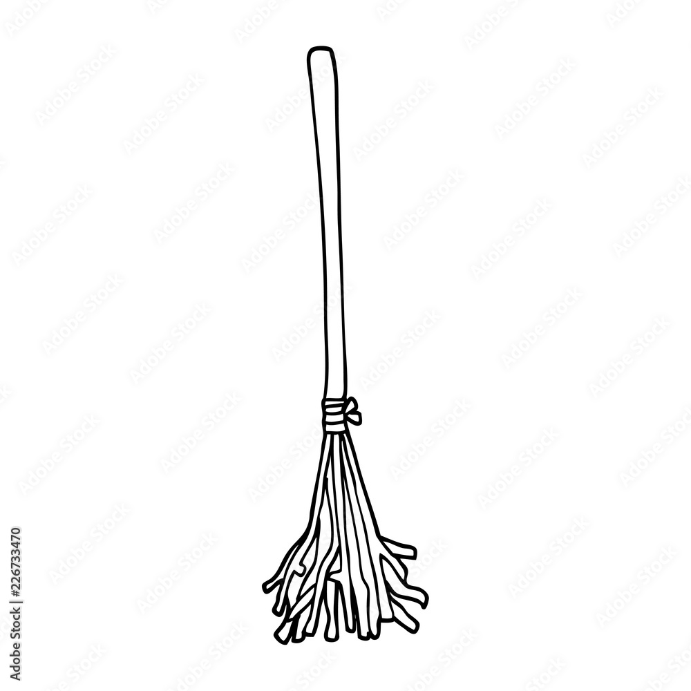 Curling broom and stone, doodle style, sketch illustration, hand posters  for the wall • posters broom, sketchy, freehand | myloview.com