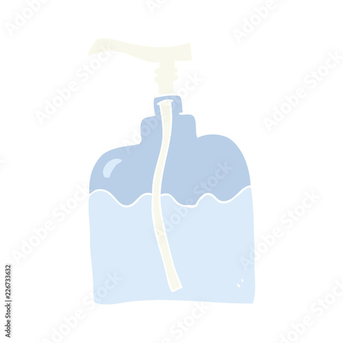 flat color illustration of a cartoon pump bottle