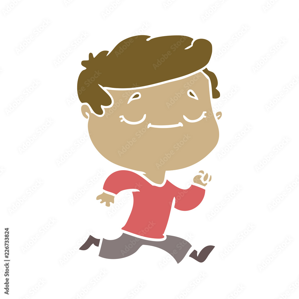flat color style cartoon peaceful man running flat color style cartoon peaceful man running