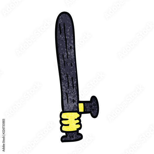 cartoon doodle police truncheon