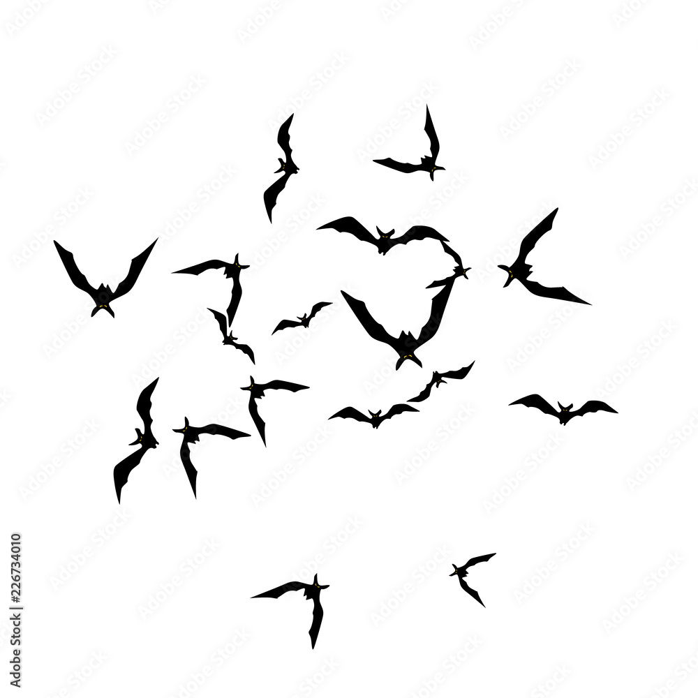 Halloween background with black bats on white. Halloween party card background template. black flying bats. Halloween background with black bats on white. Halloween party card background template. black flying bats.