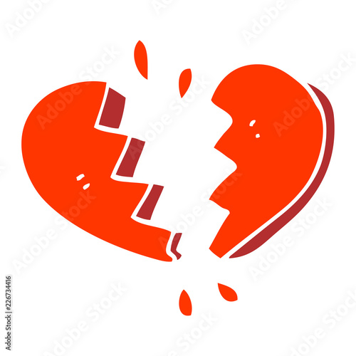 cartoon doodle broken heart