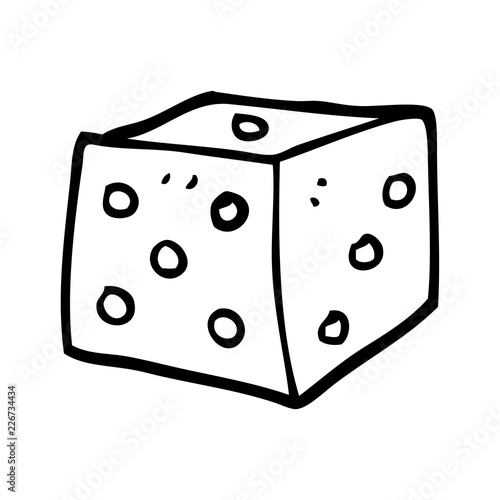 line drawing cartoon red dice