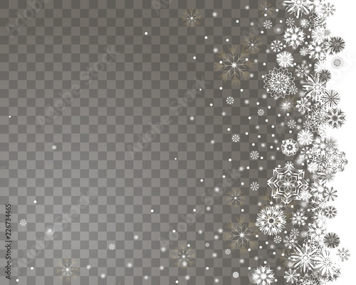 Wallpaper Mural Falling snow border on a transparent background. Abstract snow background for your Merry Christmas and Happy New Year design. Vector illustration Torontodigital.ca