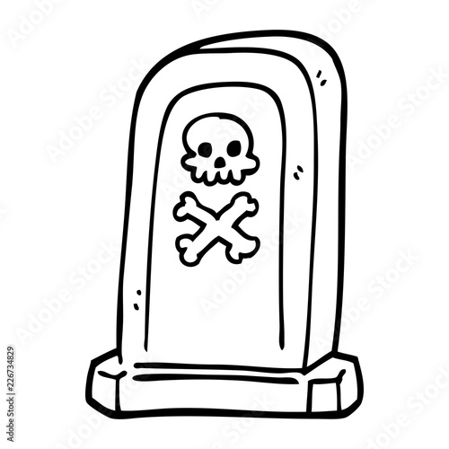line drawing cartoon spooky victorian grave