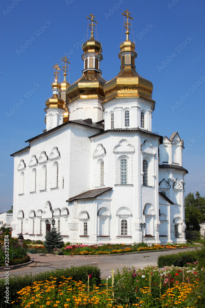White church in Tjumen, Siberia region